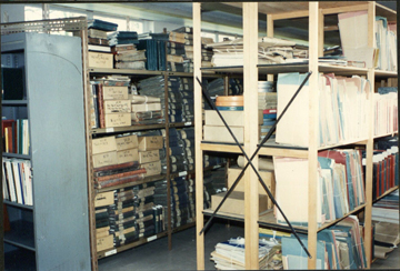 NHS archives in a temporary NHS store in 1995, just before the move to the Borthwick